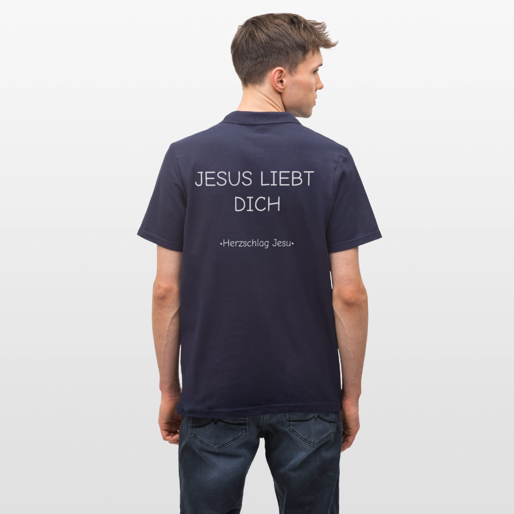 Männer Poloshirt - Jesus liebt dich - Navy