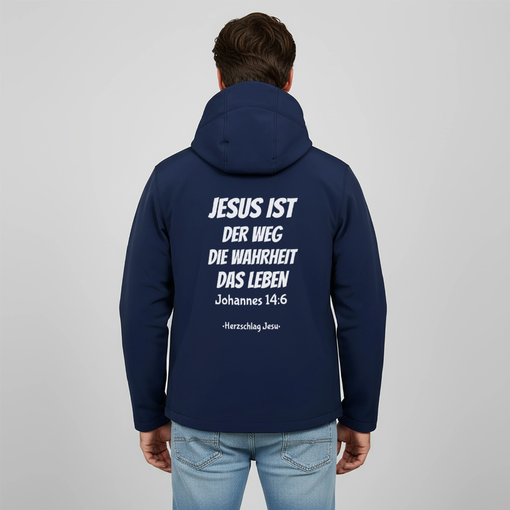 Männer Softshell-Jacke - Johannes 14:6 Jesus ist der Weg, die Wahrheit, das Leben - Navy