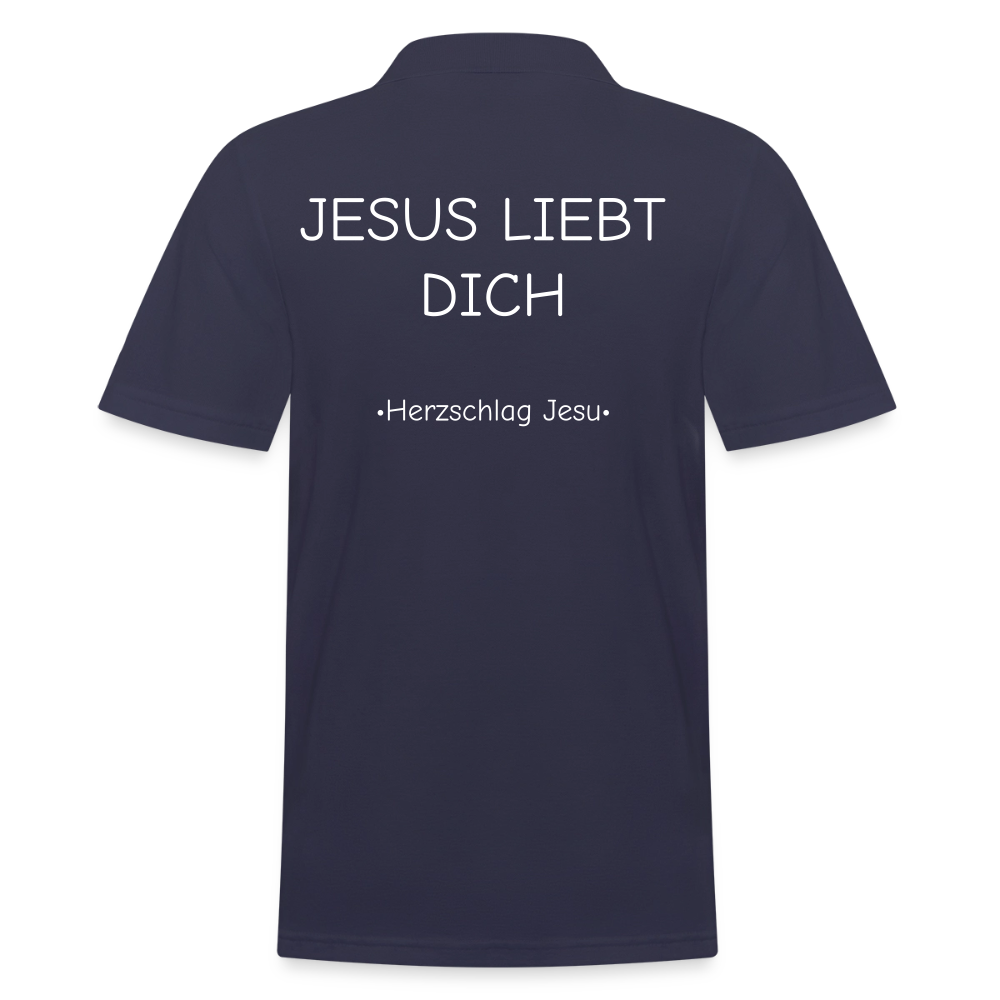 Männer Poloshirt - Jesus liebt dich - Navy