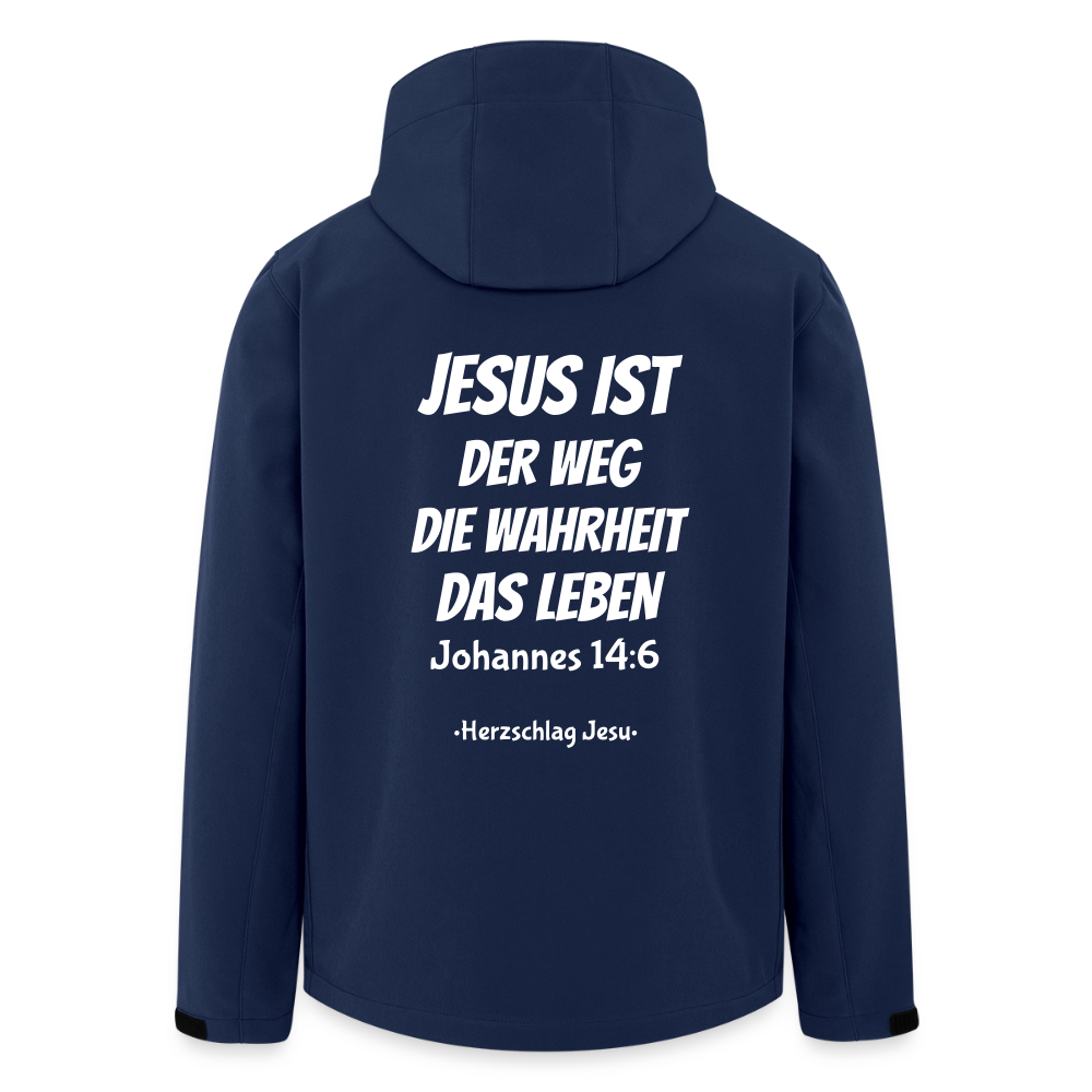 Männer Softshell-Jacke - Johannes 14:6 Jesus ist der Weg, die Wahrheit, das Leben - Navy