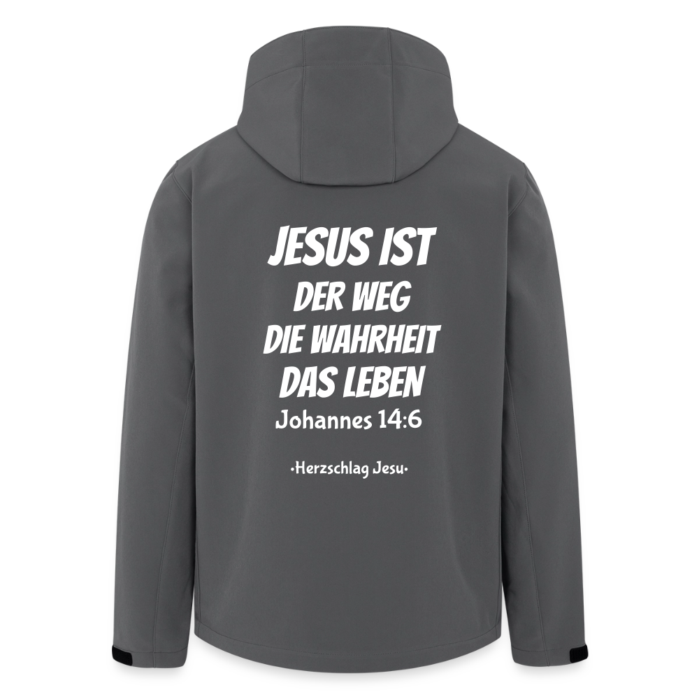 Männer Softshell-Jacke - Johannes 14:6 Jesus ist der Weg, die Wahrheit, das Leben - Anthrazit