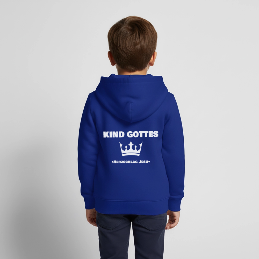 Kinder Premium Kapuzenjacke - Kind Gottes - mit Krone - Royalblau