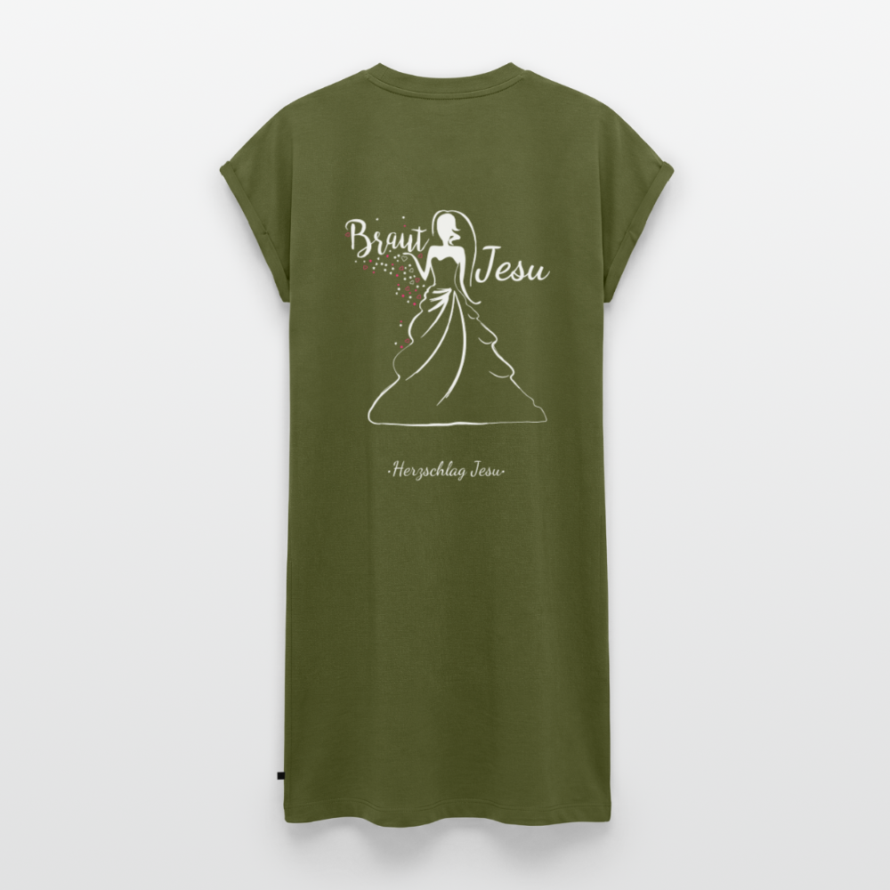 Frauen Premium Organic T-Shirt Kleid - Braut Jesu - Khaki