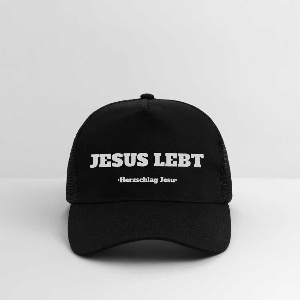 Trucker Cap - Jesus Lebt - Schwarz/Schwarz