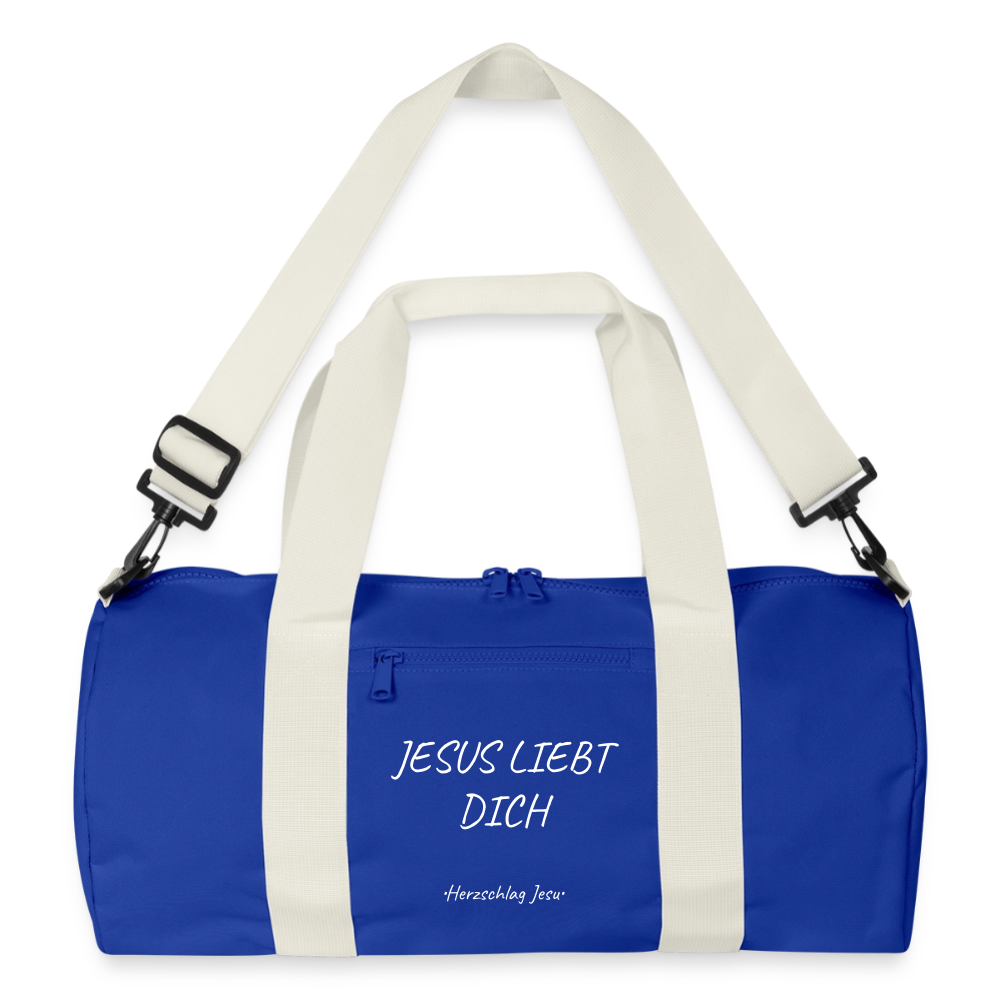 Reisetasche - Jesus liebt dich - Leuchtend Königsblau/Offwhite