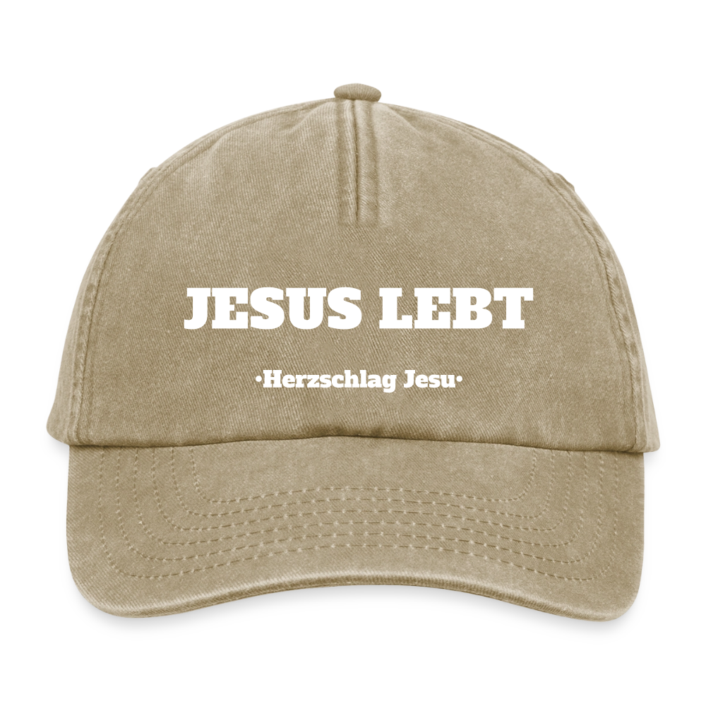 Relaxed Vintage Cap - Jesus Lebt - Vintage Beige