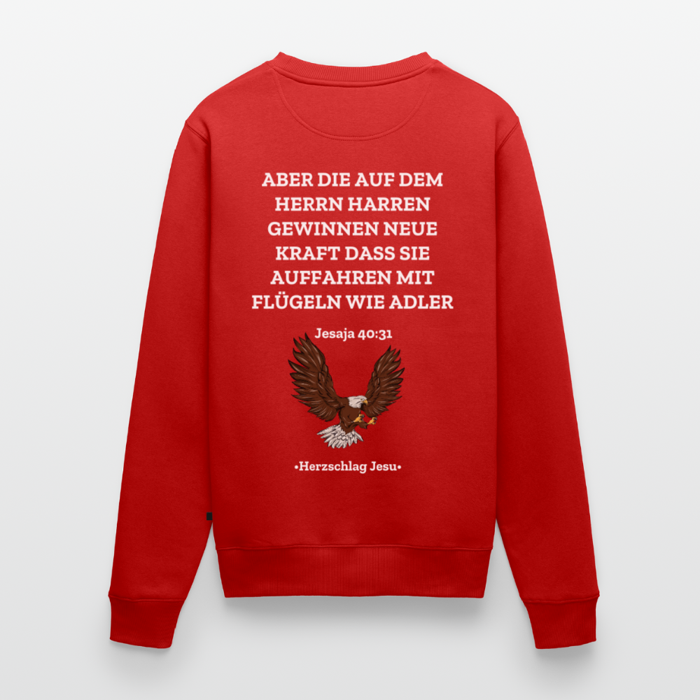 Männer Premium Pullover - Jesaja 40:31 mit Adler - Rot