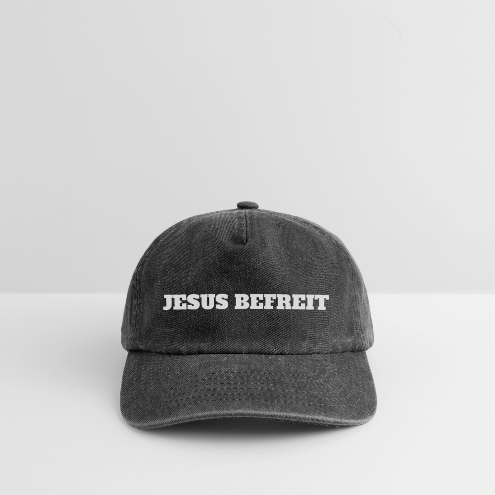 Relaxed Vintage Cap - Jesus Befreit - Vintage Schwarz