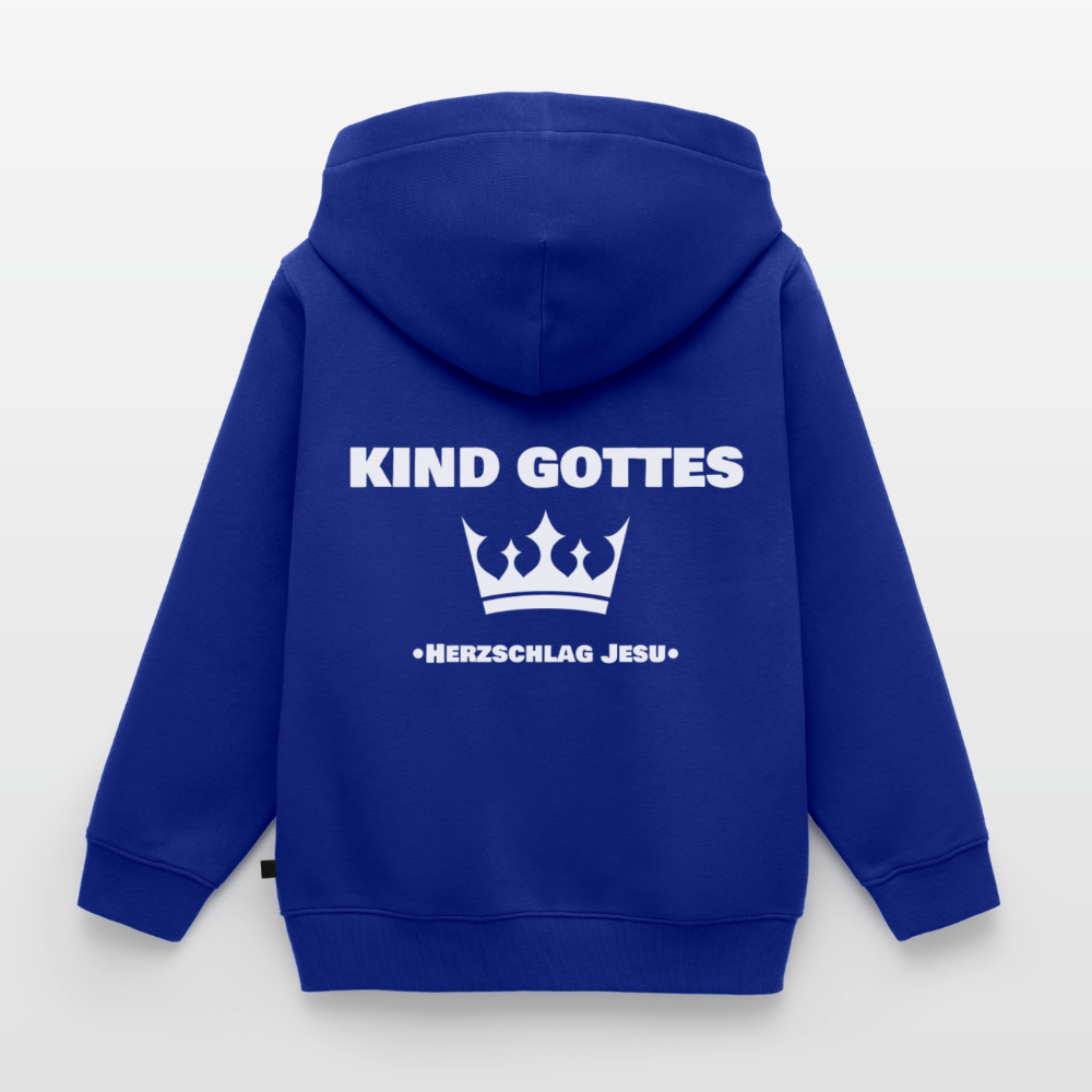 Kinder Premium Kapuzenjacke - Kind Gottes - mit Krone - Royalblau