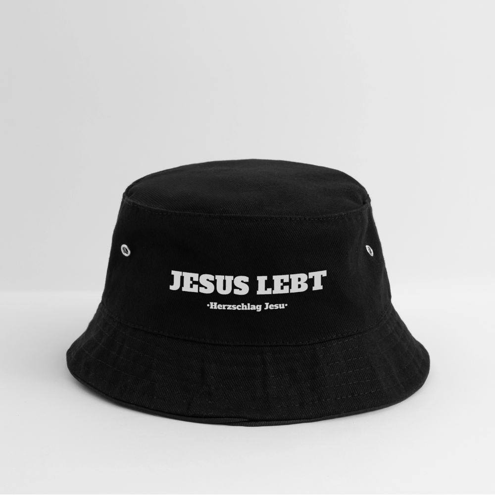 Bucket Hat - Jesus Lebt - Schwarz