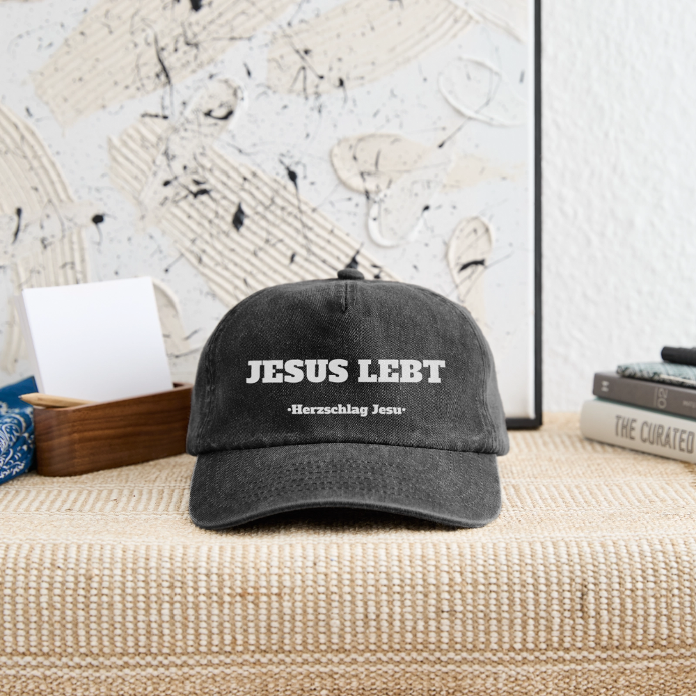 Relaxed Vintage Cap - Jesus Lebt - Vintage Schwarz