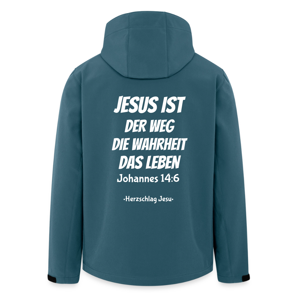 Männer Softshell-Jacke - Johannes 14:6 Jesus ist der Weg, die Wahrheit, das Leben - Dunkles Petrol