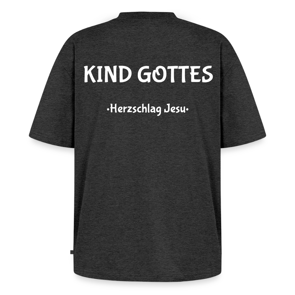 Premium Oversized Bio T-Shirt - Kind Gottes - Anthrazit meliert