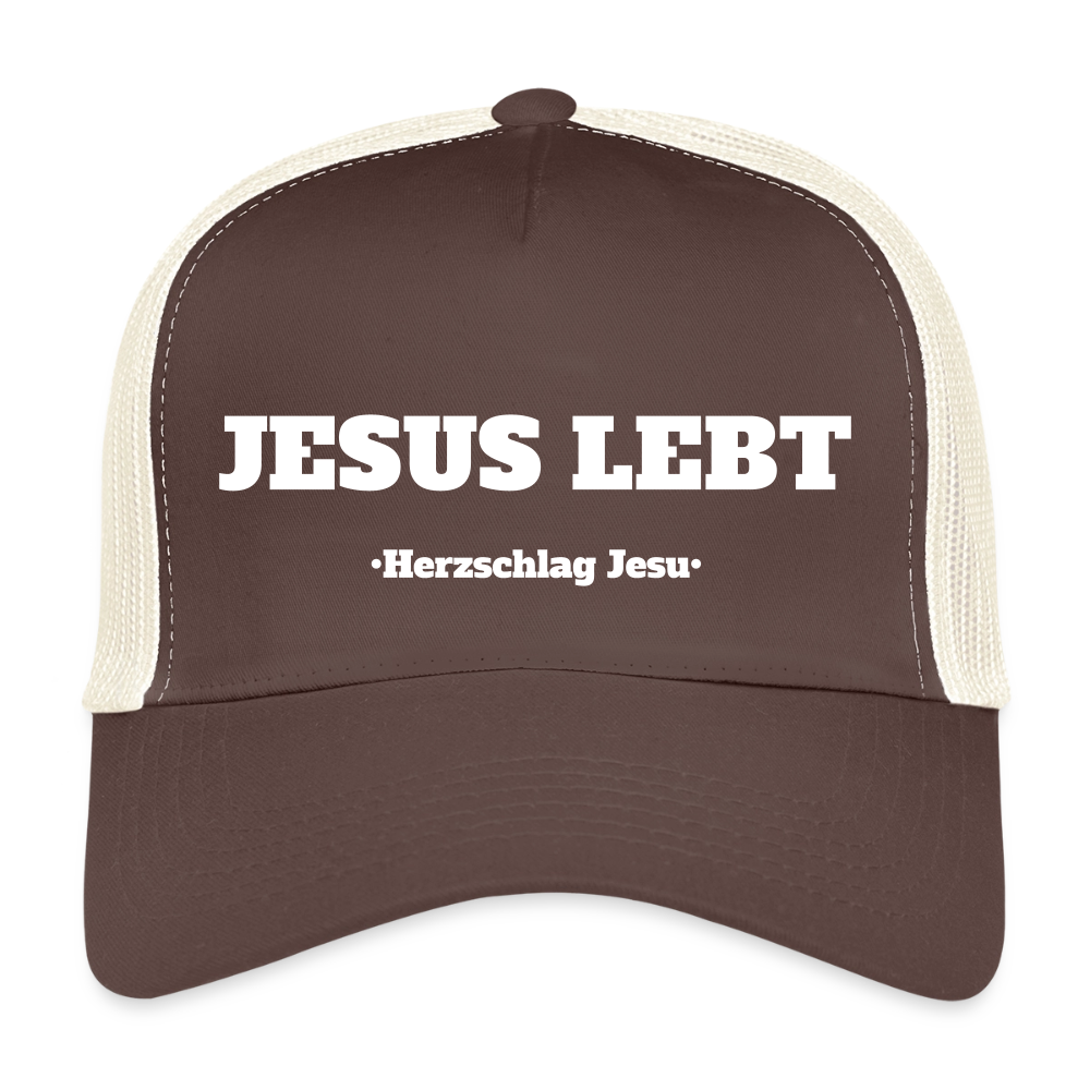 Trucker Cap - Jesus Lebt - Braun/Beige