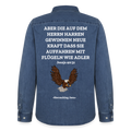 Männer Jeanshemd - Jesaja 40:31 mit Adler - verwaschenes Mittelblau 