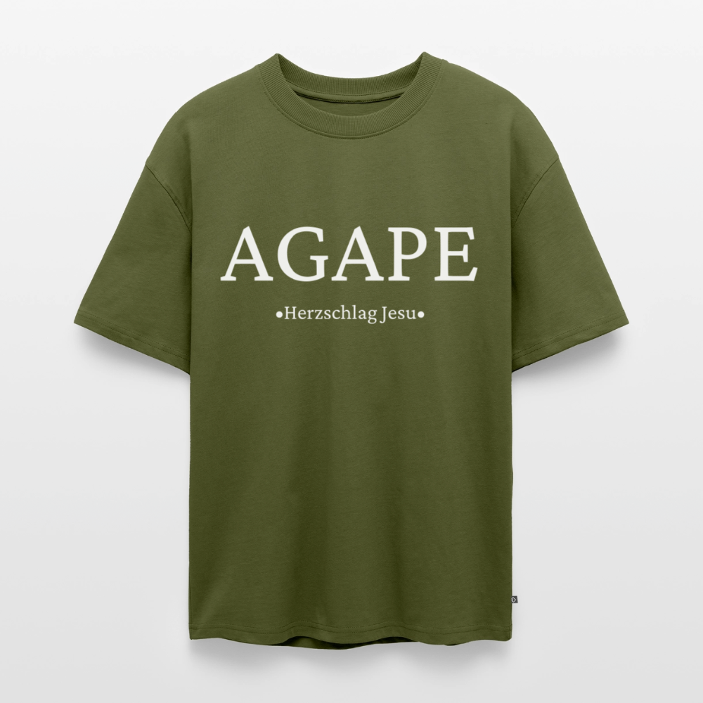 Unisex Premium Oversized Bio T-Shirt - Agape - Khaki