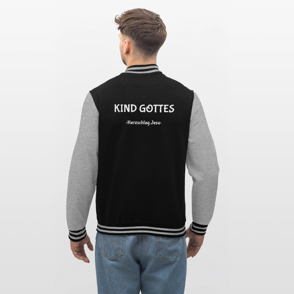 College-Sweatjacke - Kind Gottes - Schwarz/Grau meliert
