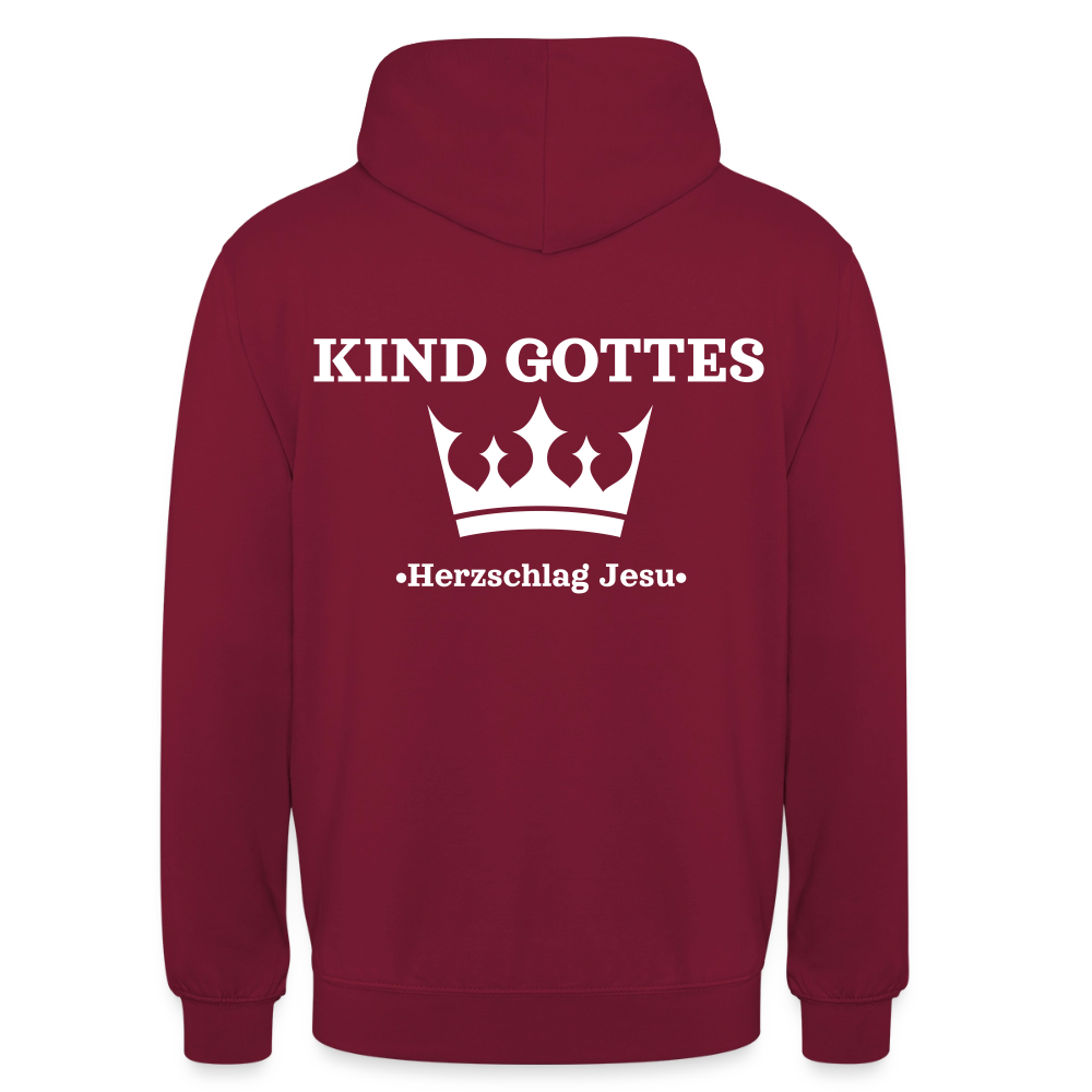 Hoodie - Kind Gottes - mit Krone - Bordeaux