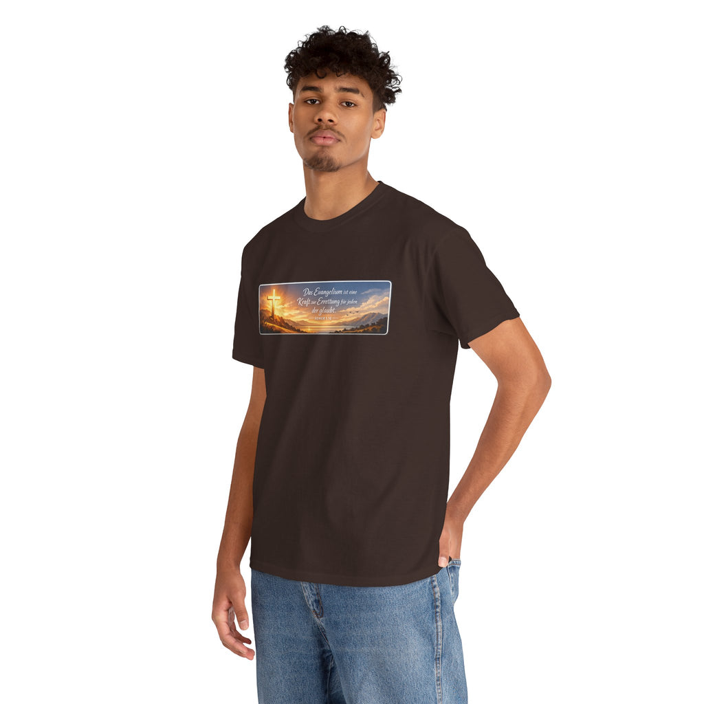 Römer 1:16 ,,Das Evangelium ist eine kraft zur Errettung für jeden der Glaubt,, Design T-Shirt