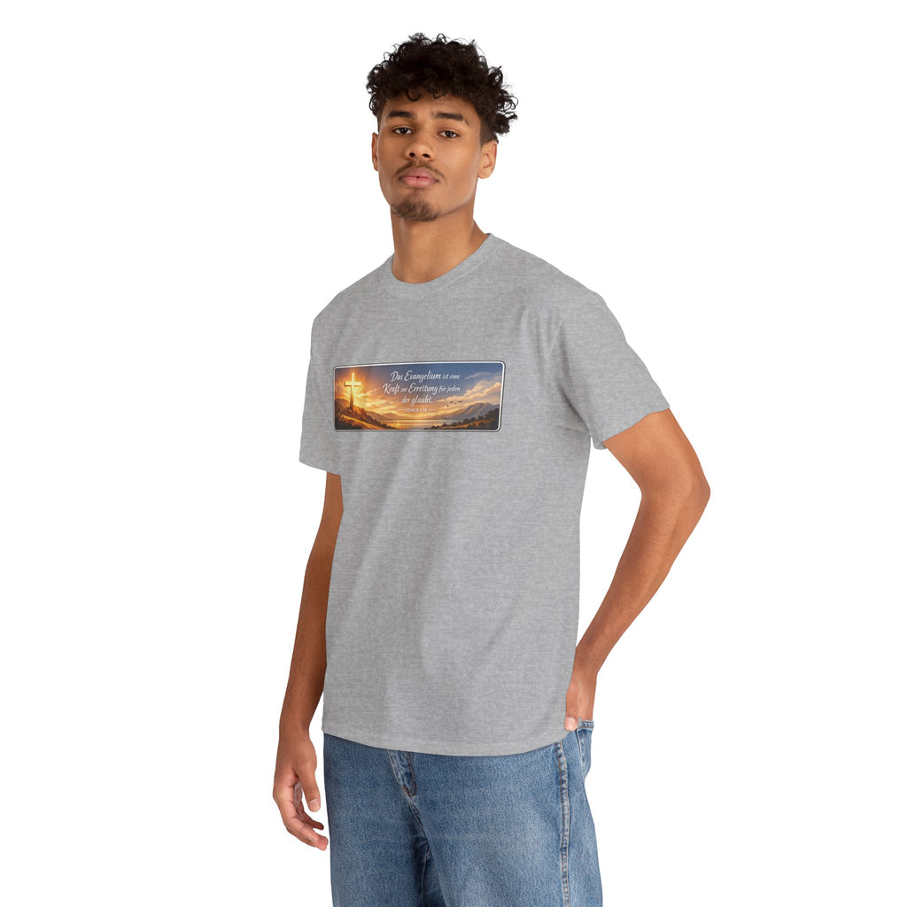 Römer 1:16 ,,Das Evangelium ist eine kraft zur Errettung für jeden der Glaubt,, Design T-Shirt