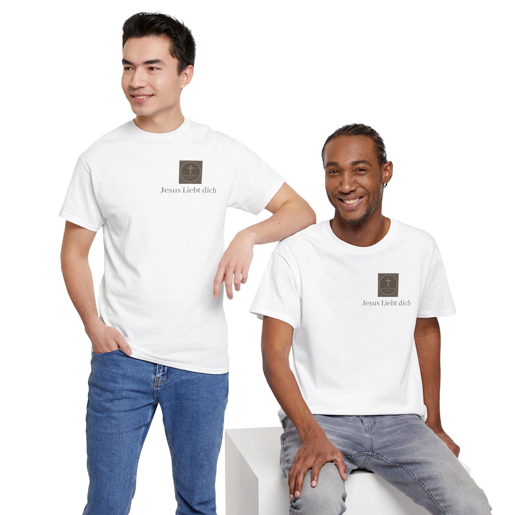 ,,Jesus Liebt dich,, - T-Shirt mit Herzschlag Jesu Logo