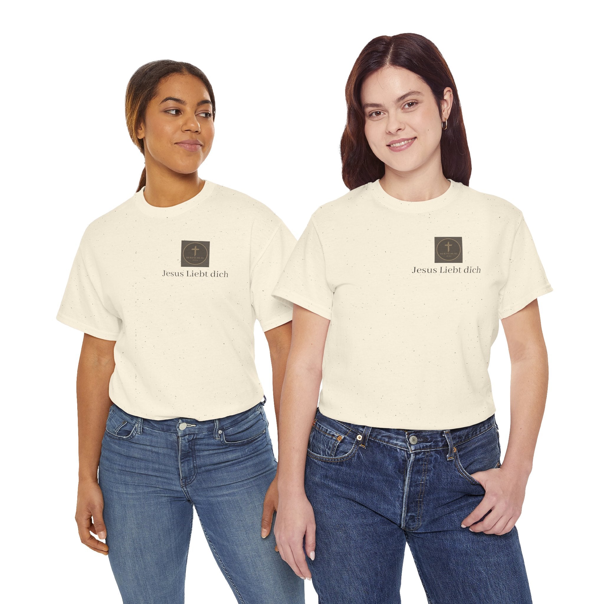 ,,Jesus Liebt dich,, - T-Shirt mit Herzschlag Jesu Logo
