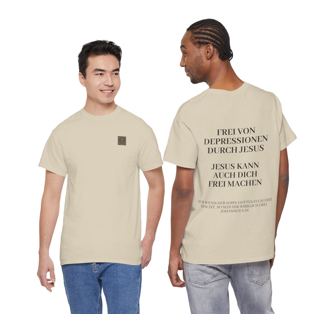 ,,Frei von Depressionen durch Jesus,, - Trage dein Zeugnis - T-Shirt