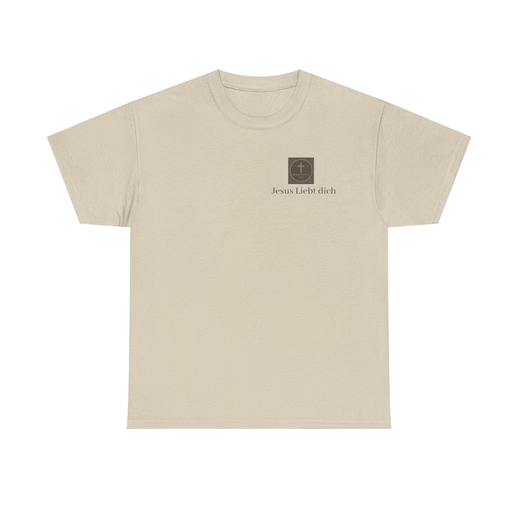 Jesus liebt dich T-Shirt mit Herzschlag Jesu Logo