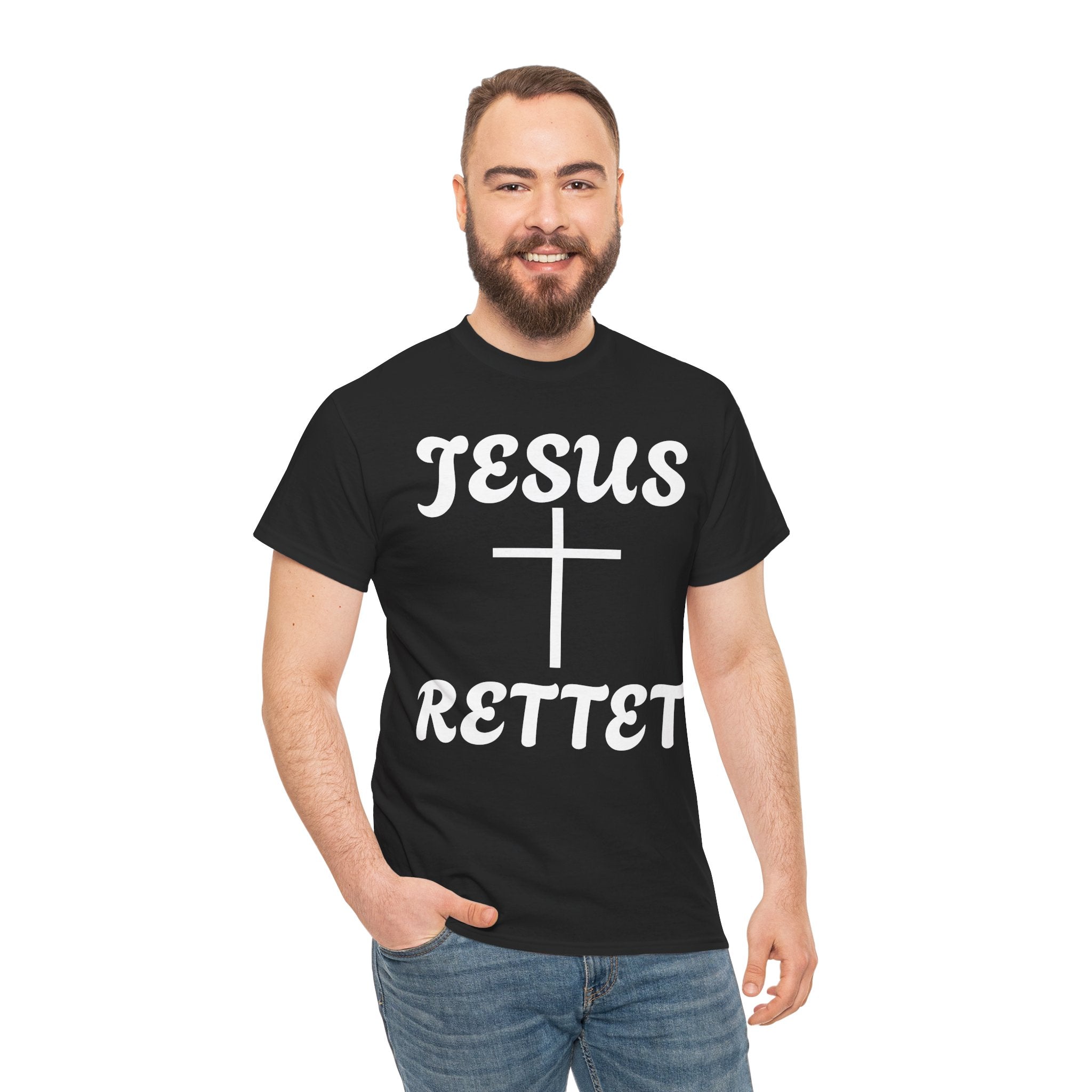 JESUS RETTET T-Shirt mit Kreuz