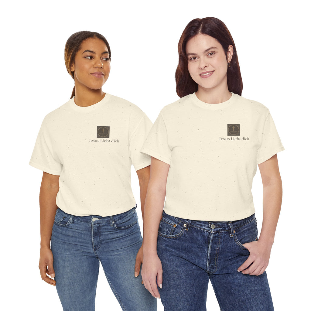 Jesus liebt dich T-Shirt mit Herzschlag Jesu Logo