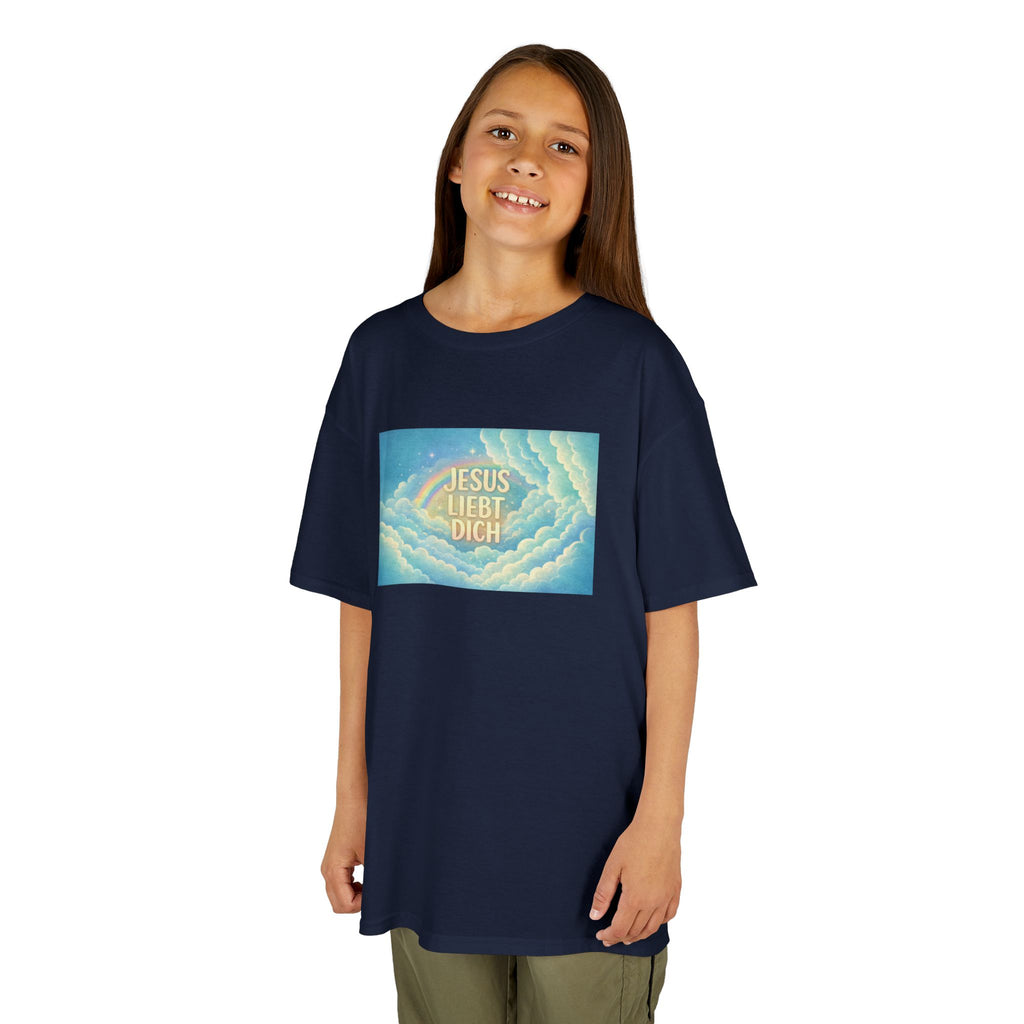 "Jesus liebt dich" Himmel Design Kids T-Shirt