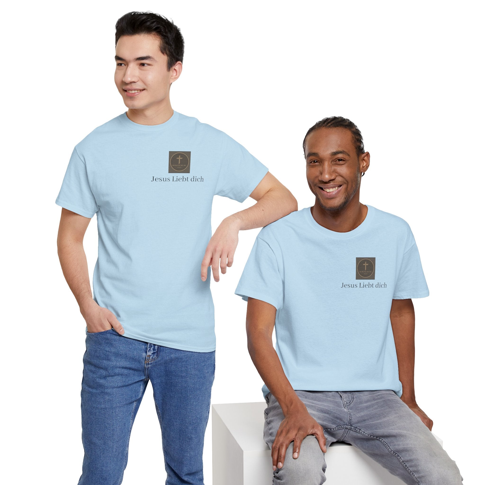 ,,Jesus Liebt dich,, - T-Shirt mit Herzschlag Jesu Logo