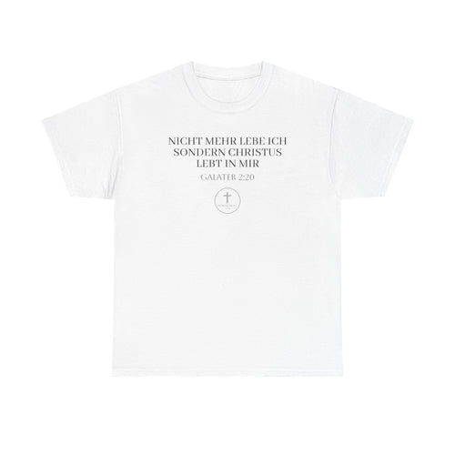 ,,Nicht mehr lebe ich sondern Christus lebt in mir,, Galater 2:20 - T-Shirt