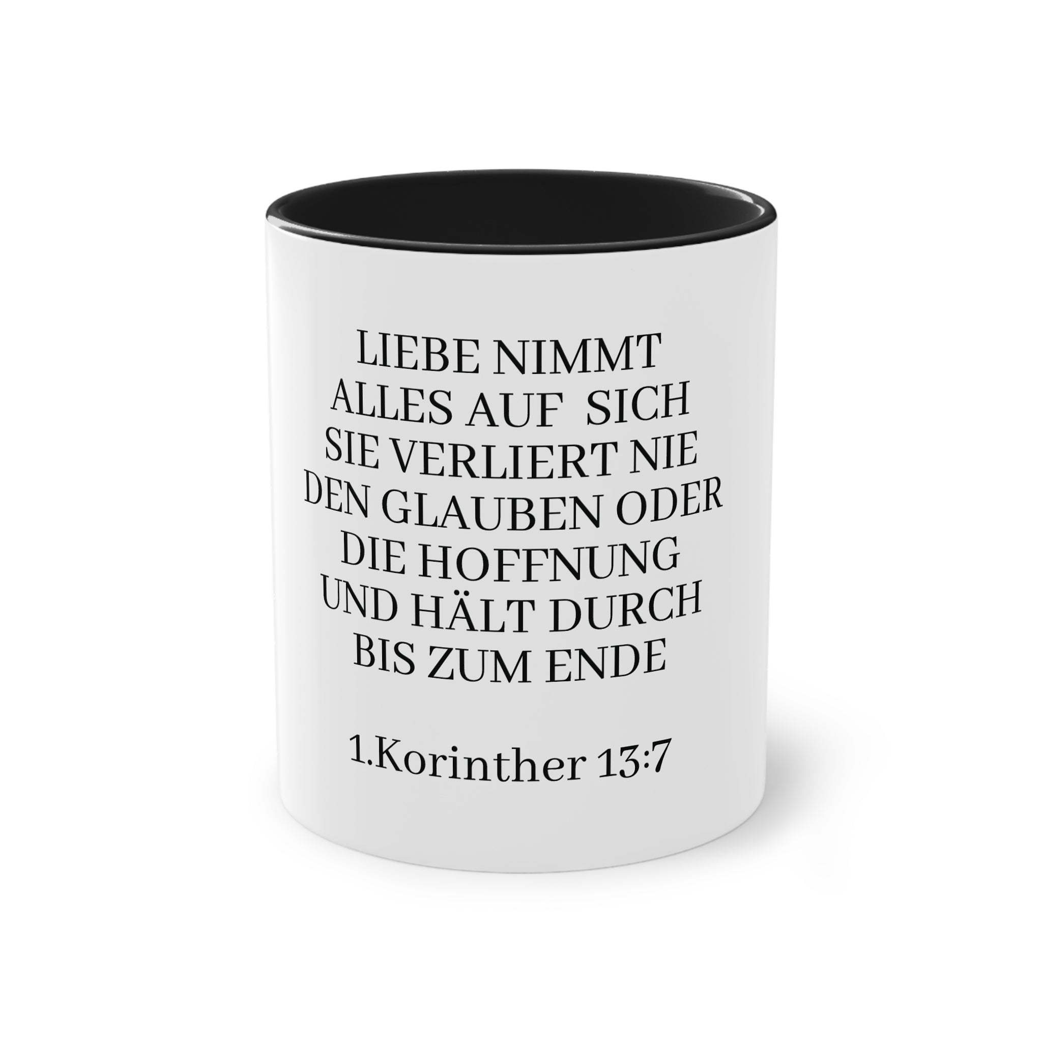 1.Korinther 13:7 - Tasse