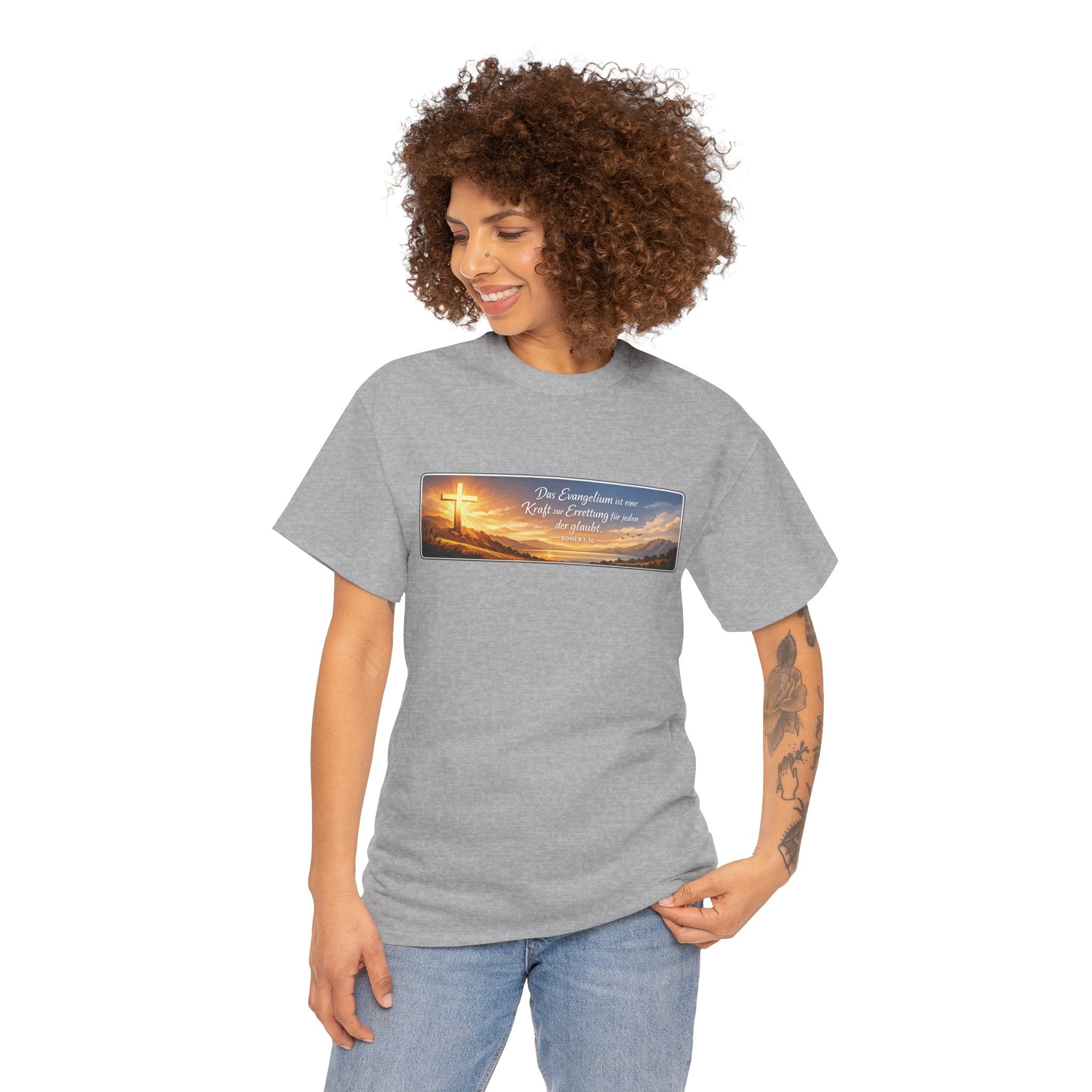 Römer 1:16 ,,Das Evangelium ist eine kraft zur Errettung für jeden der Glaubt,, Design T-Shirt