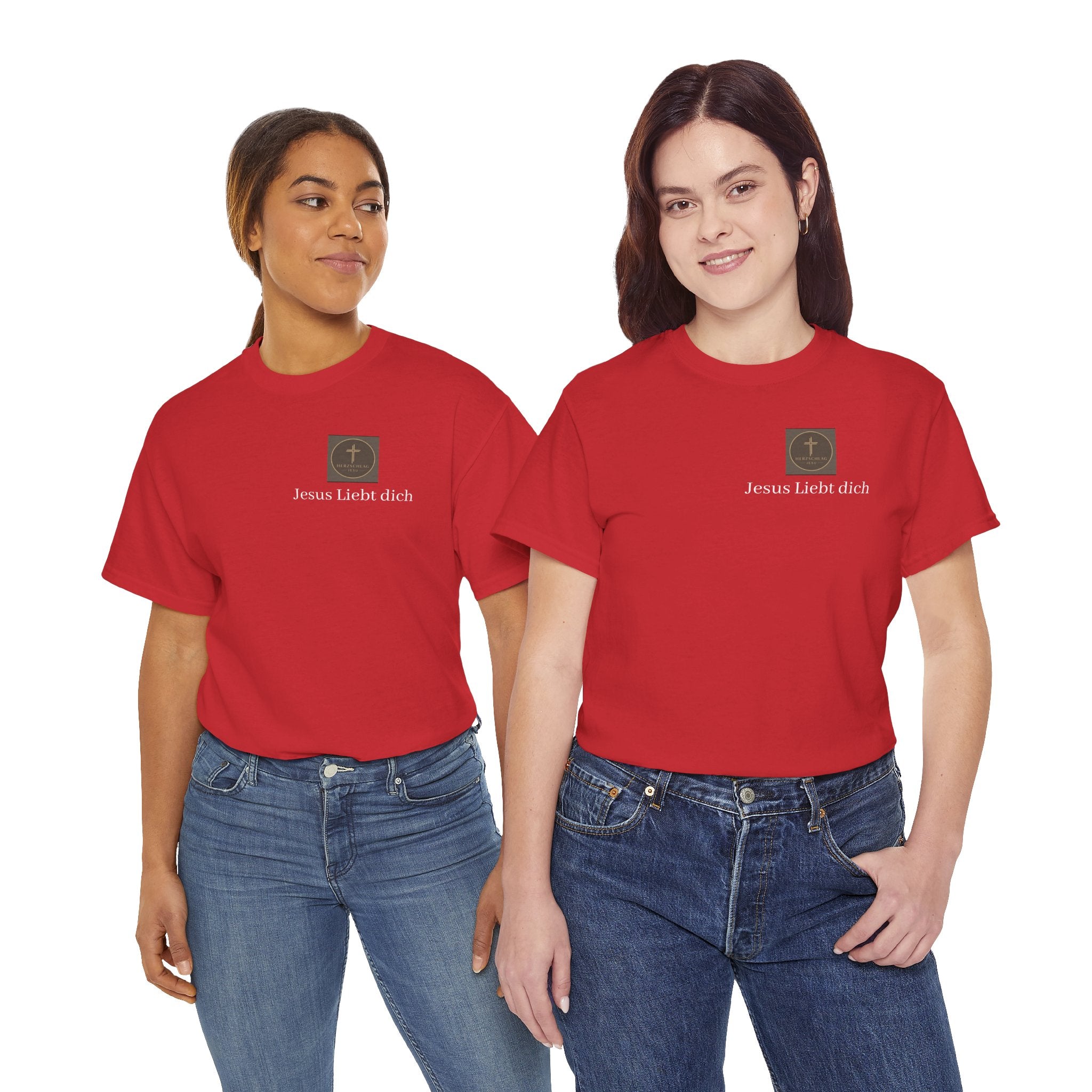 ,,Jesus Liebt dich,, - T-Shirt mit Herzschlag Jesu Logo