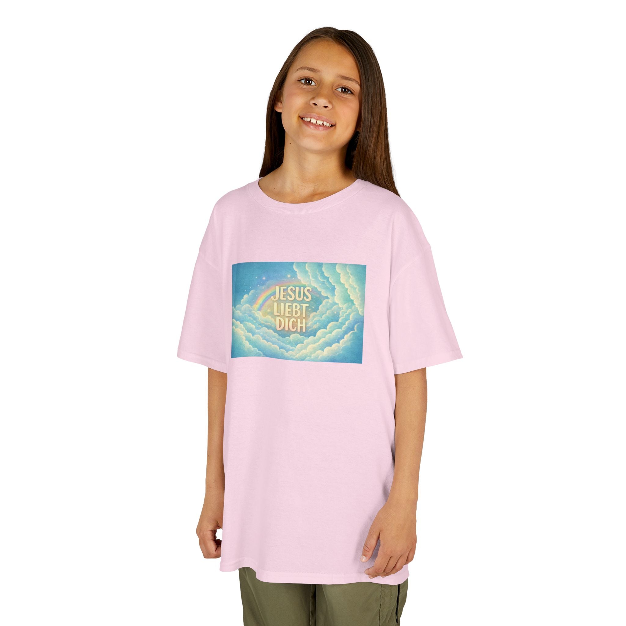 "Jesus liebt dich" Himmel Design Kids T-Shirt