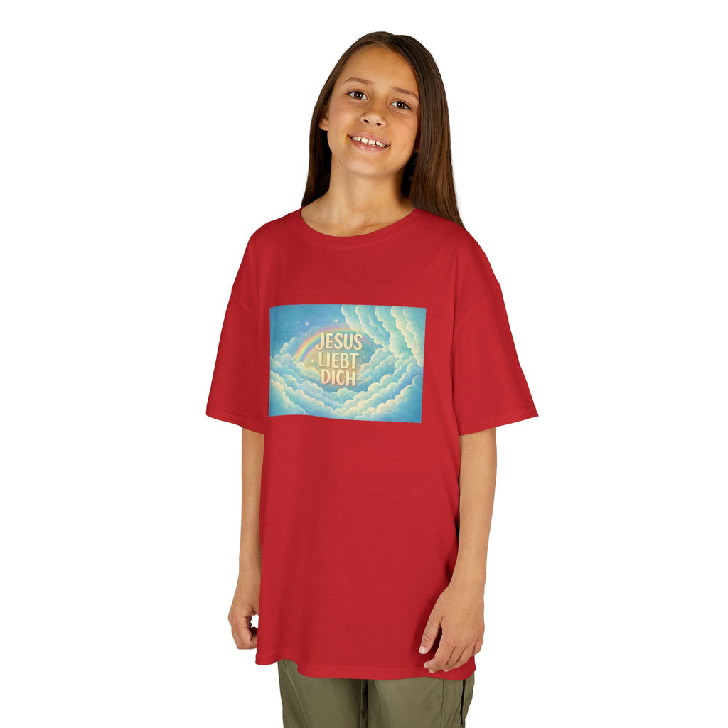 "Jesus liebt dich" Himmel Design Kids T-Shirt