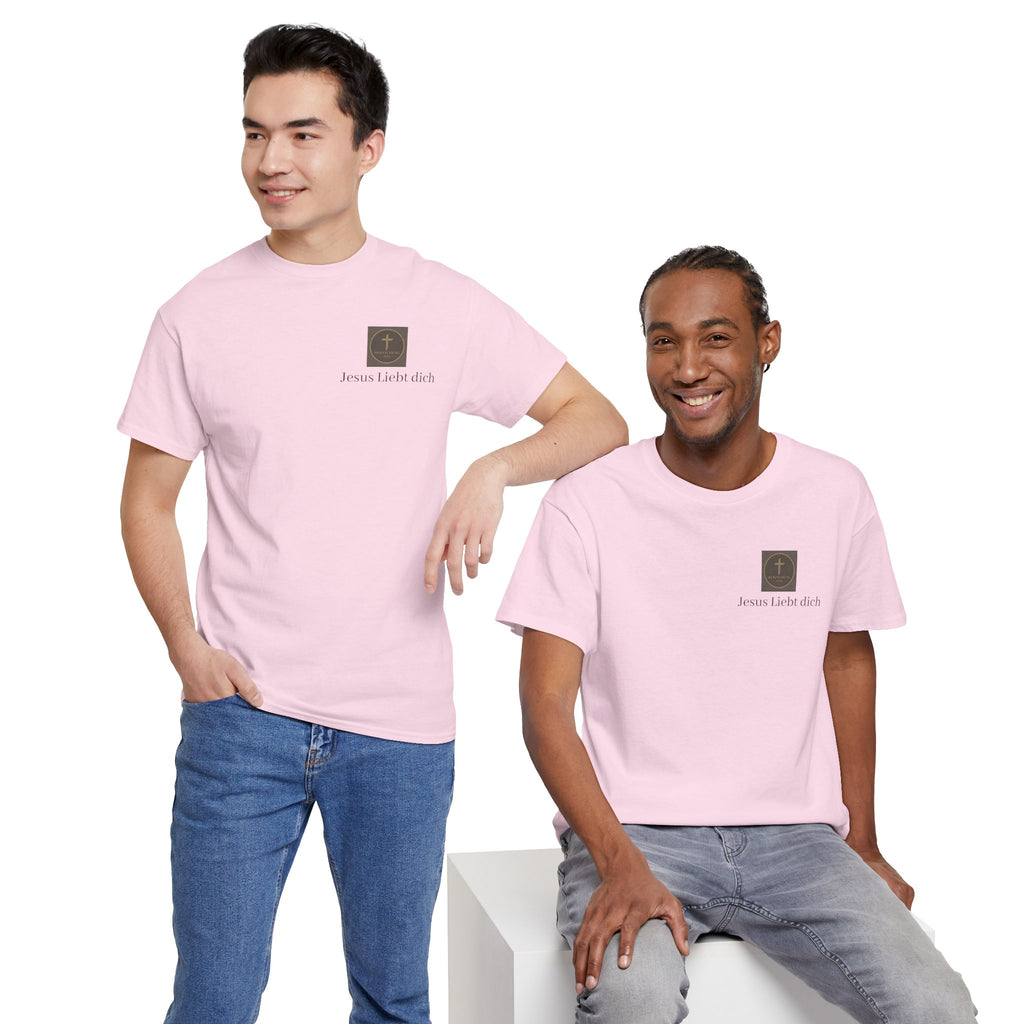 Jesus liebt dich T-Shirt mit Herzschlag Jesu Logo