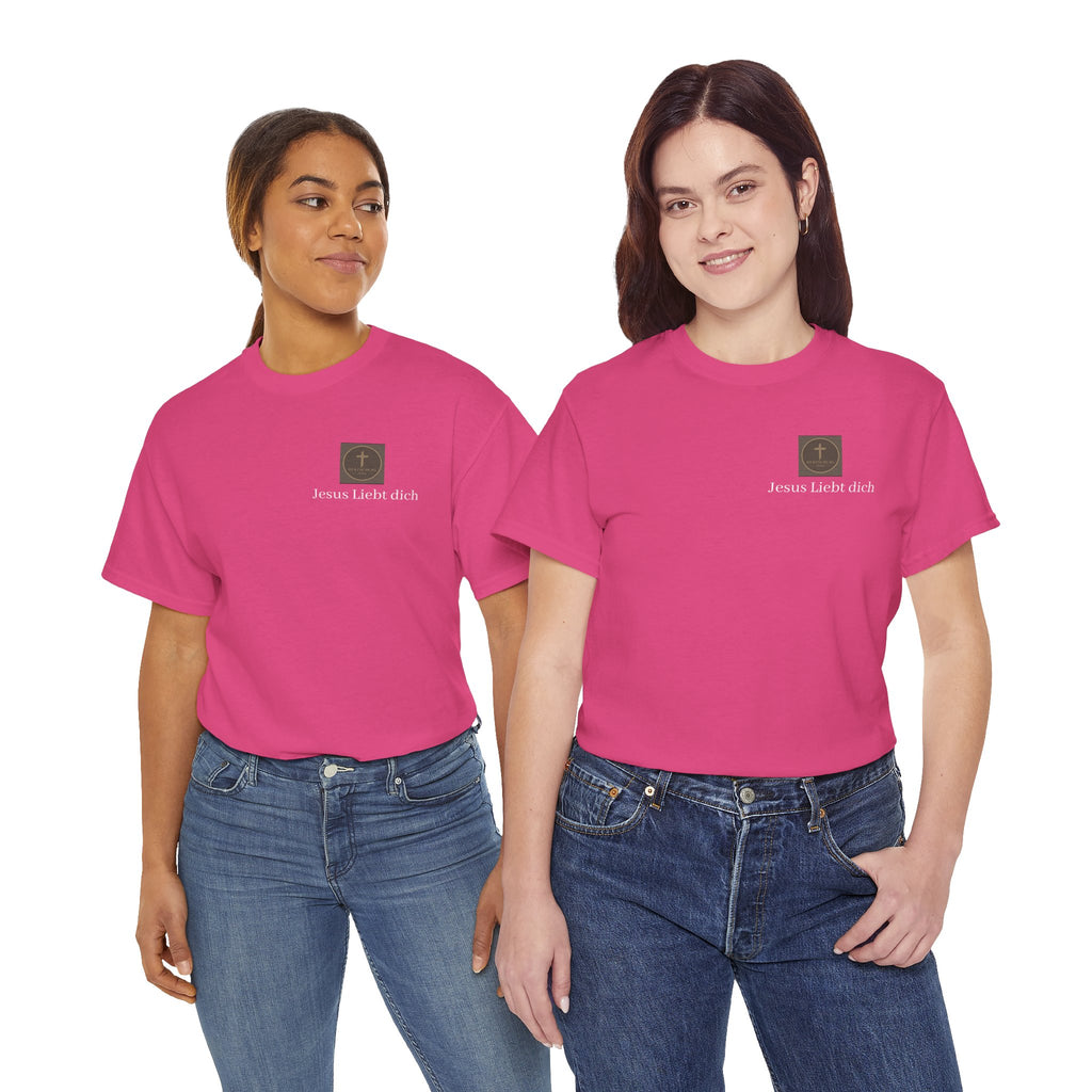 Jesus liebt dich T-Shirt mit Herzschlag Jesu Logo
