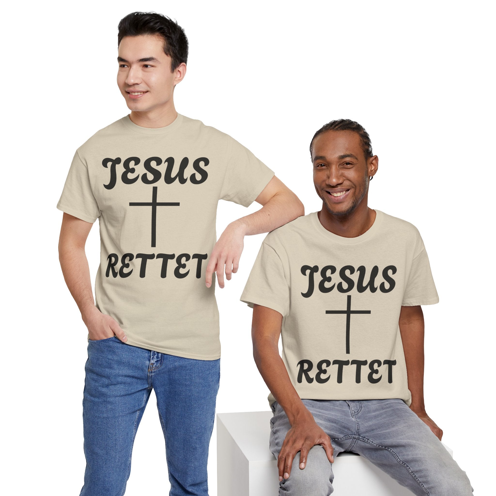 JESUS RETTET T-Shirt mit Kreuz