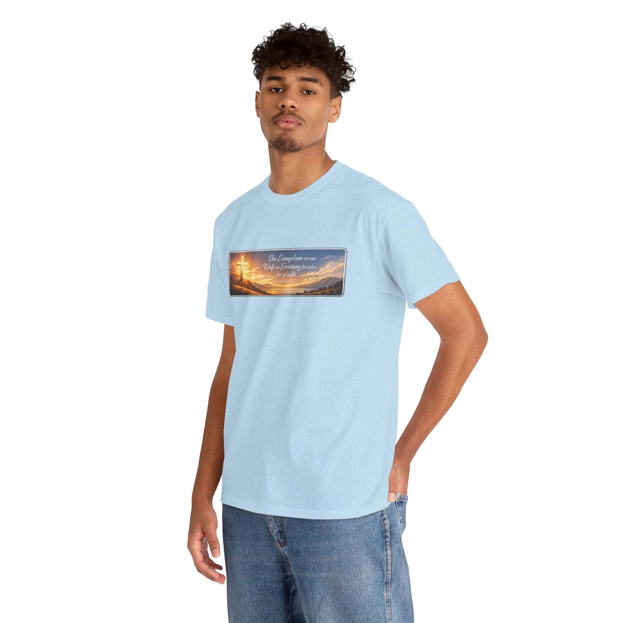 Römer 1:16 ,,Das Evangelium ist eine kraft zur Errettung für jeden der Glaubt,, Design T-Shirt