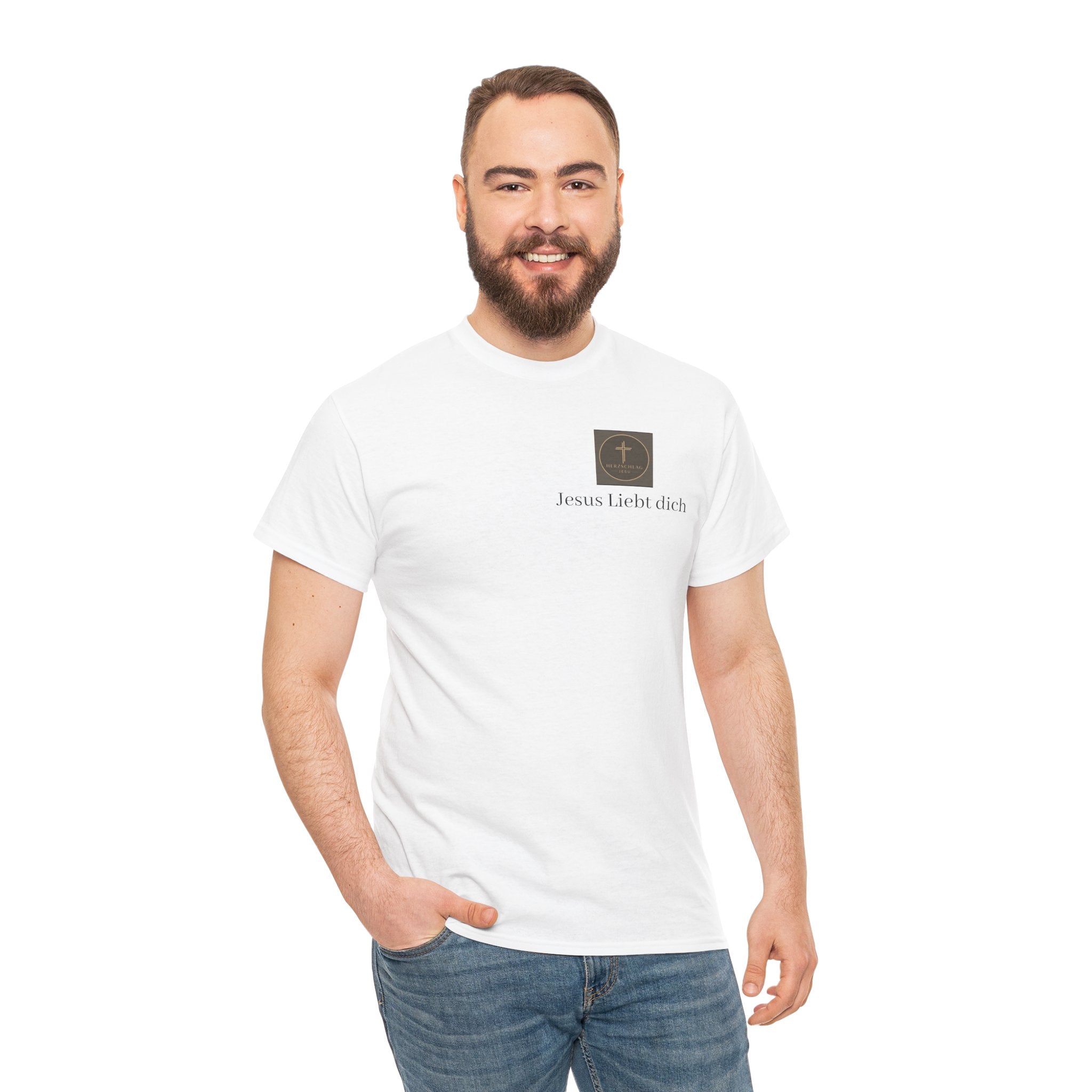 ,,Jesus Liebt dich,, - T-Shirt mit Herzschlag Jesu Logo