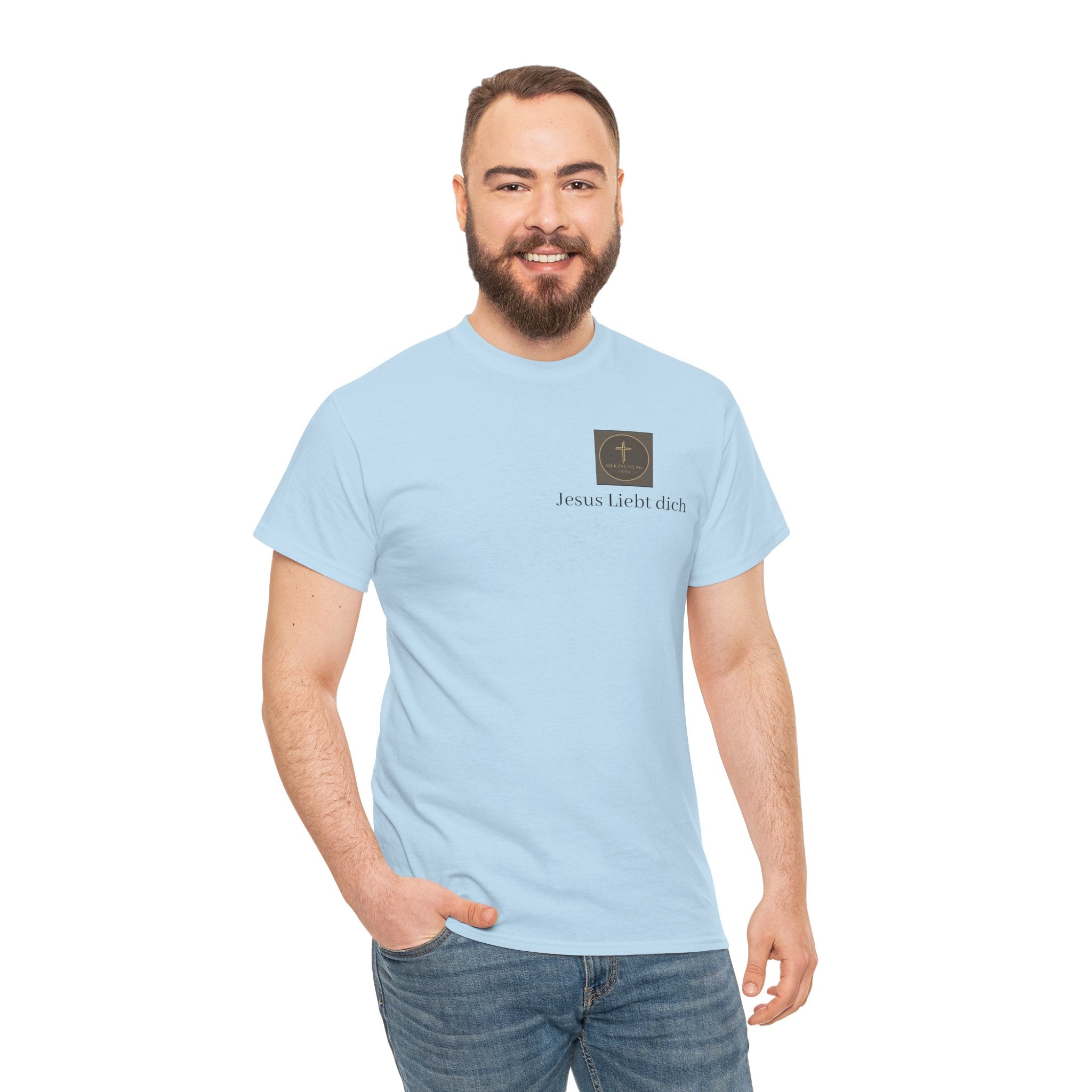 ,,Jesus Liebt dich,, - T-Shirt mit Herzschlag Jesu Logo