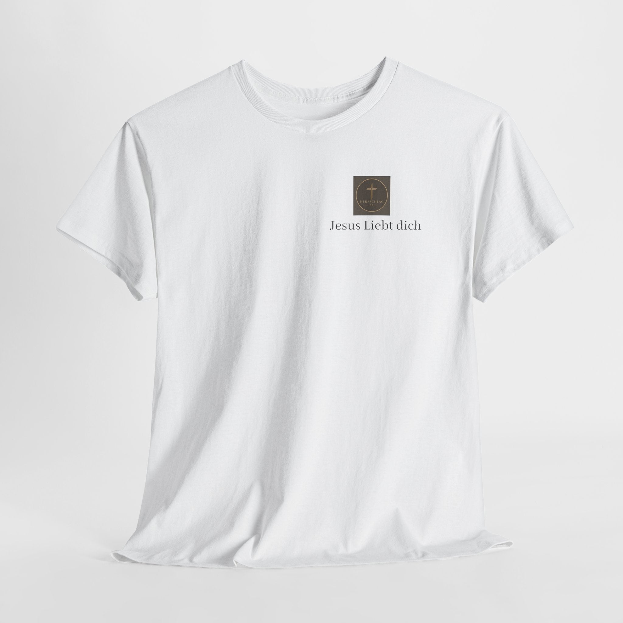 Jesus liebt dich T-Shirt mit Herzschlag Jesu Logo