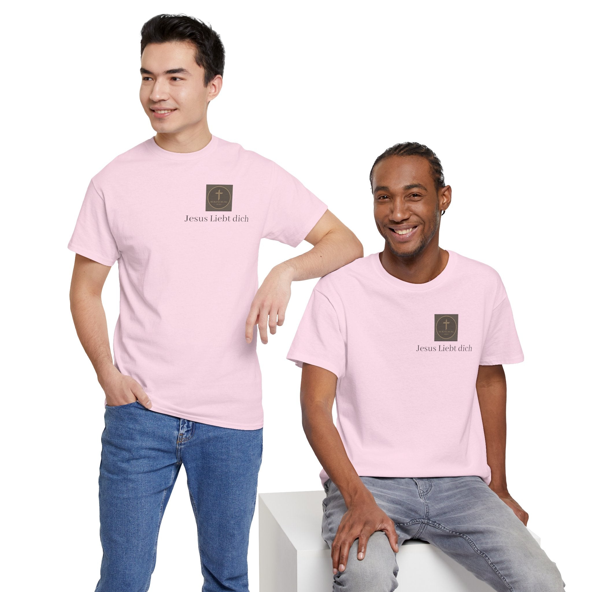 ,,Jesus Liebt dich,, - T-Shirt mit Herzschlag Jesu Logo