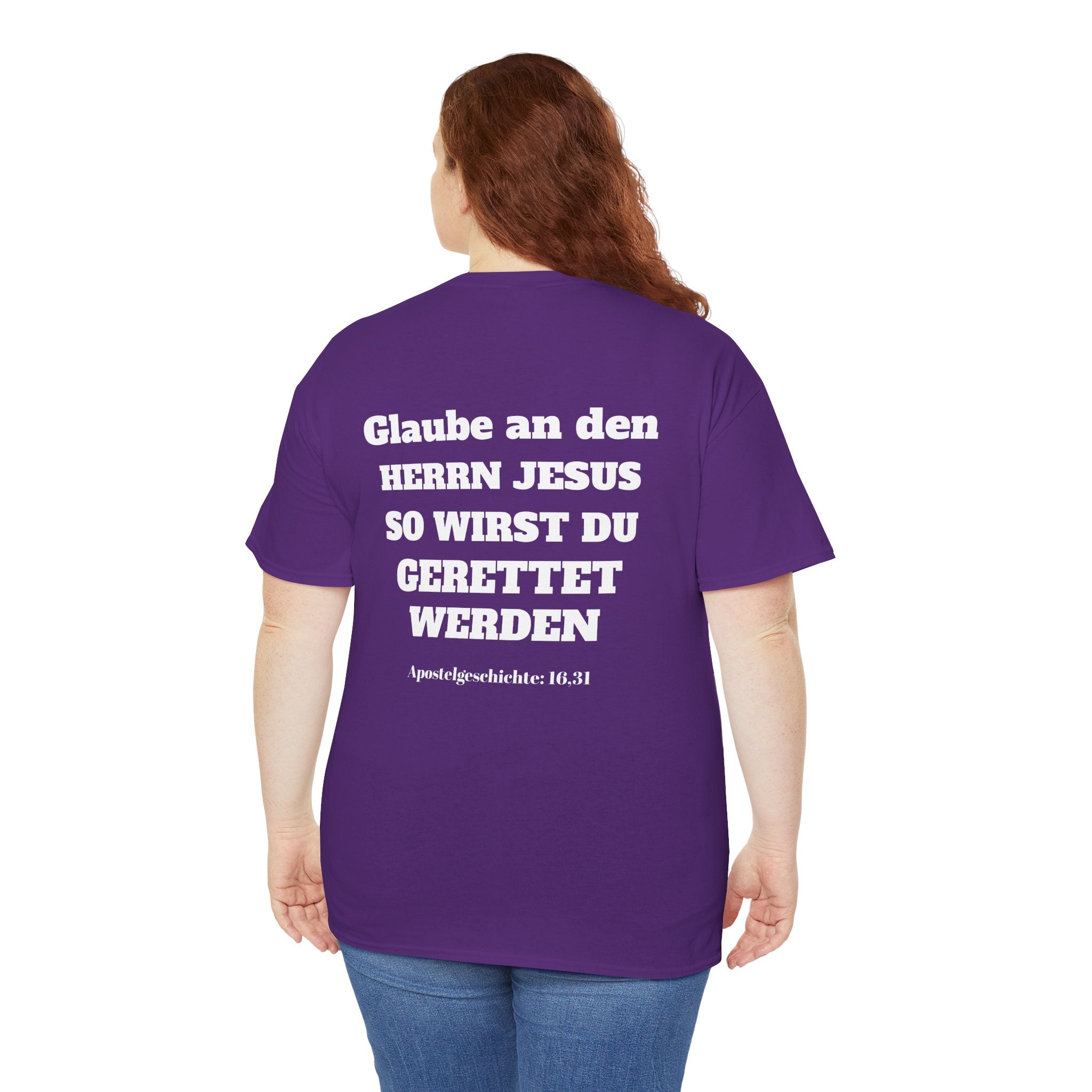 ,,Glaube an den Herrn Jesus so wirst du Gerettet werden,, Apg: 16,31 T-Shirt