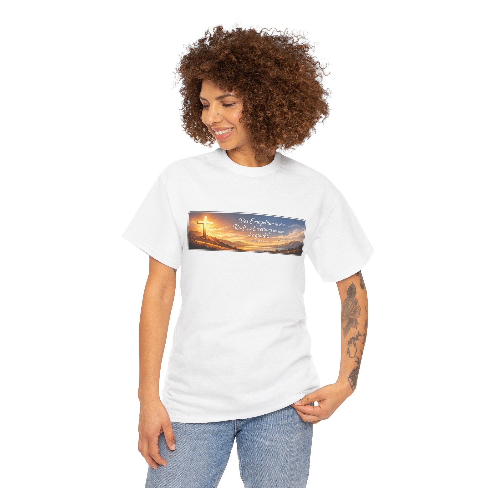 Römer 1:16 ,,Das Evangelium ist eine kraft zur Errettung für jeden der Glaubt,, Design T-Shirt