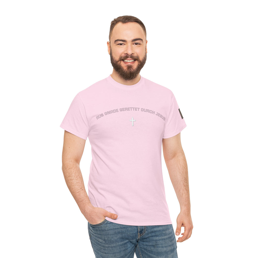 ,,Aus Gnade Gerettet durch Jesus,, Mit Kreuz T-Shirt