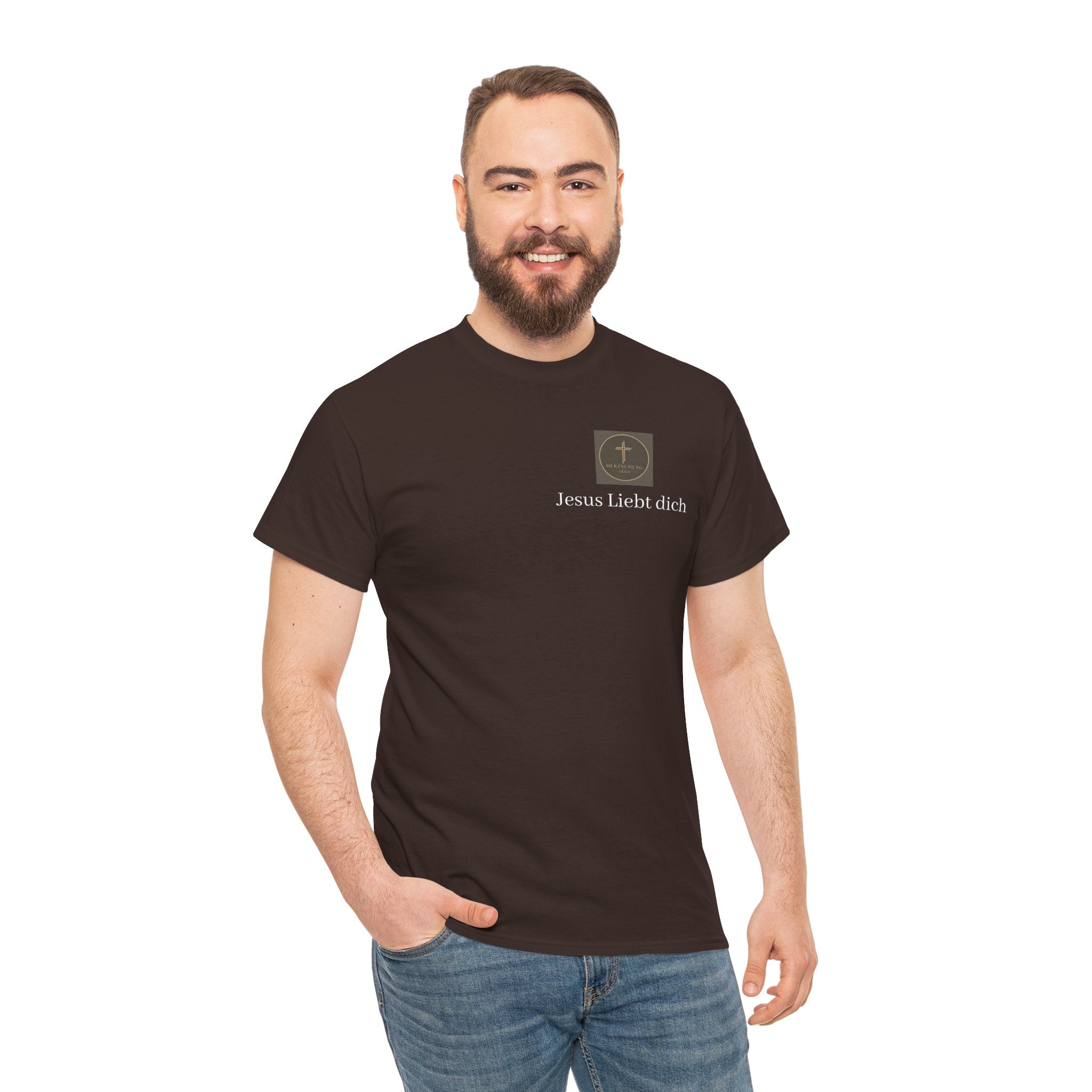 ,,Jesus Liebt dich,, - T-Shirt mit Herzschlag Jesu Logo